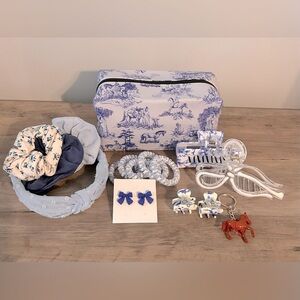 Cosmetic Bag Filled with New Accessories - Vintage Porcelain Horse Figure NWOT